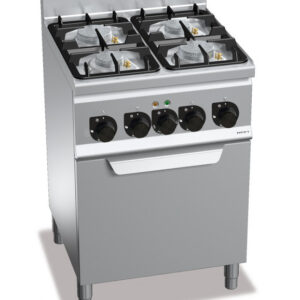 Gasherd 4 Brenner 19kW mit Elektro-Backofen 3,5kW