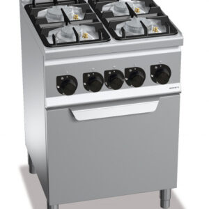 Gasherd 4 Brenner 19kW mit Gasbackofen 3,5kW