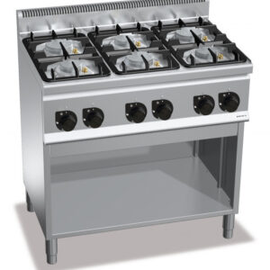 Gasherd 6 Brenner 28,5kW mit Pilotflamme