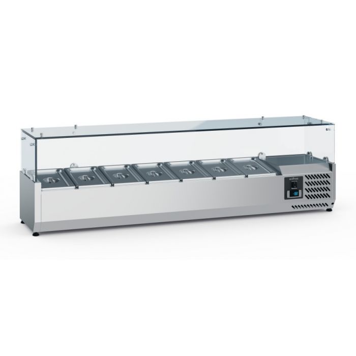 Aufsatzvitrine 1500mm 1/4 GN X 7
