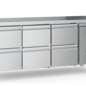 Kühltisch mit 6 Schubladen Edelstahl 700er