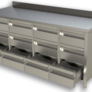 Schubladen Aufkantet TOP 4x3 Schubladen 200x60cm